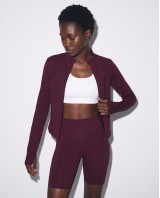 Slim-Fit Crop Ζακέτα - dark plum