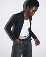 Slim-Fit Crop Ζακέτα - black