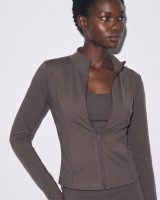Slim-Fit Crop Ζακέτα - mocha