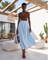 Zoe Maxi Skirt - Light Blue