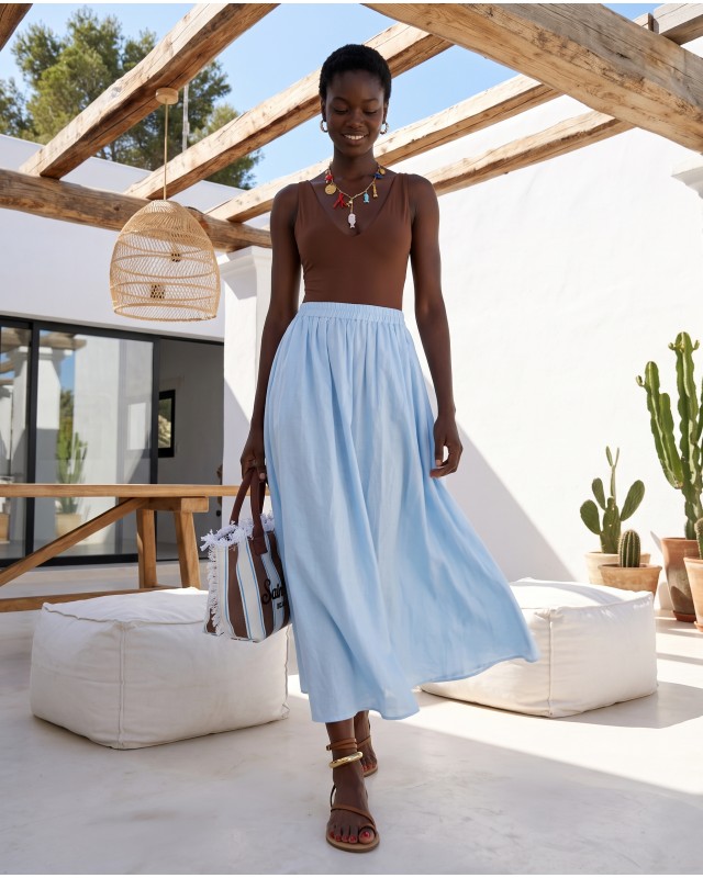 Zoe Maxi Skirt - Light Blue