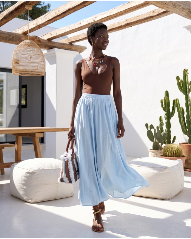 Zoe Maxi Skirt - Light Blue