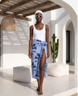 Φούστα παρεό με δέσιμο blue floral