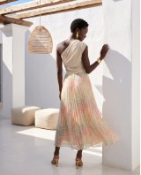 Printed Chiffon Maxi Skirt – Pastel Rainbow