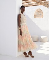 Printed Chiffon Maxi Skirt – Pastel Rainbow