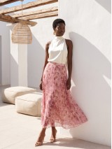 Printed Chiffon Maxi Skirt – Dusty Pink Flora
