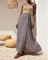  Φούστα Παρεό με δέσιμο στο πλάι με print Bohemian Floral