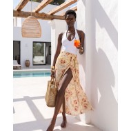  Φούστα Παρεό με δέσιμο στο πλάι με print sunkissed peony