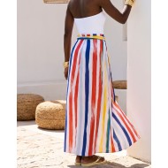  Φούστα Παρεό με δέσιμο στο πλάι με print "Aegean breeze"