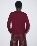 Πλεκτή Μπλούζα με Ανάγλυφες Καρδιές wine red
