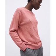 Πλεκτή Μπλούζα με Ανάγλυφες Καρδιές dusty pink