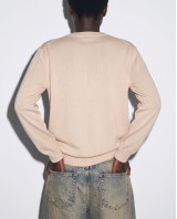 Πλεκτή Μπλούζα με Ανάγλυφες Καρδιές beige