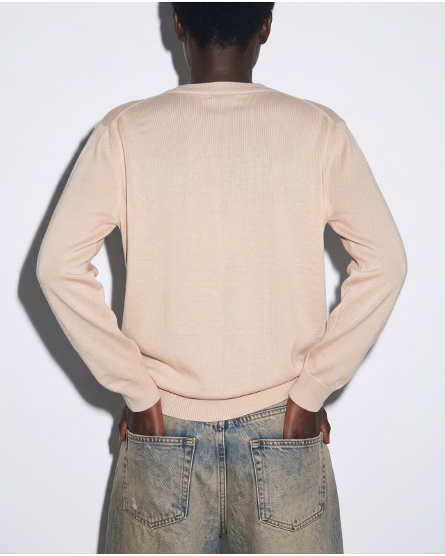 Πλεκτή Μπλούζα με Ανάγλυφες Καρδιές beige