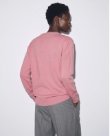 Πλεκτή Μπλούζα με Ανάγλυφες Καρδιές dusty pink