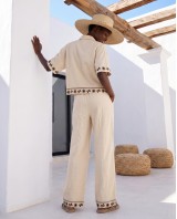 Σετ πουκάμισο και παντελόνα "SUN & PALM" beige