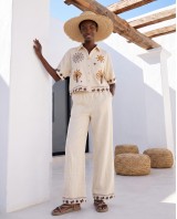 Σετ πουκάμισο και παντελόνα "SUN & PALM" beige