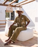 Σετ πουκάμισο και παντελόνα "SUN & PALM" χακί