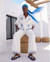 Σετ πουκάμισο και παντελόνα "SUN & PALM" white