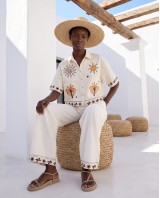 Σετ πουκάμισο και παντελόνα "SUN & PALM" beige
