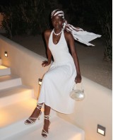 "Solene" Knit-Top Maxi Dress white