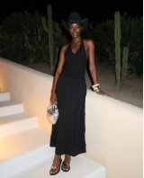 "Solene" Knit-Top Maxi Dress black