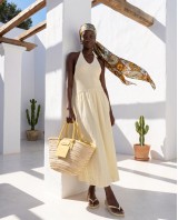 "Solene" Knit-Top Maxi Dress vanilla