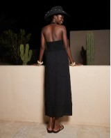 "Solene" Knit-Top Maxi Dress black