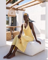 "Solene" Knit-Top Maxi Dress yellow