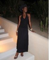 "Solene" Knit-Top Maxi Dress black