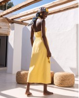 "Solene" Knit-Top Maxi Dress yellow