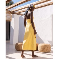 "Solene" Knit-Top Maxi Dress yellow