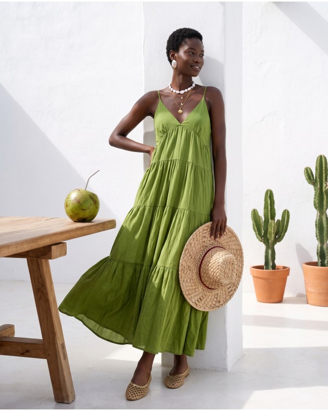 Φόρεμα maxi "Island breeze" green