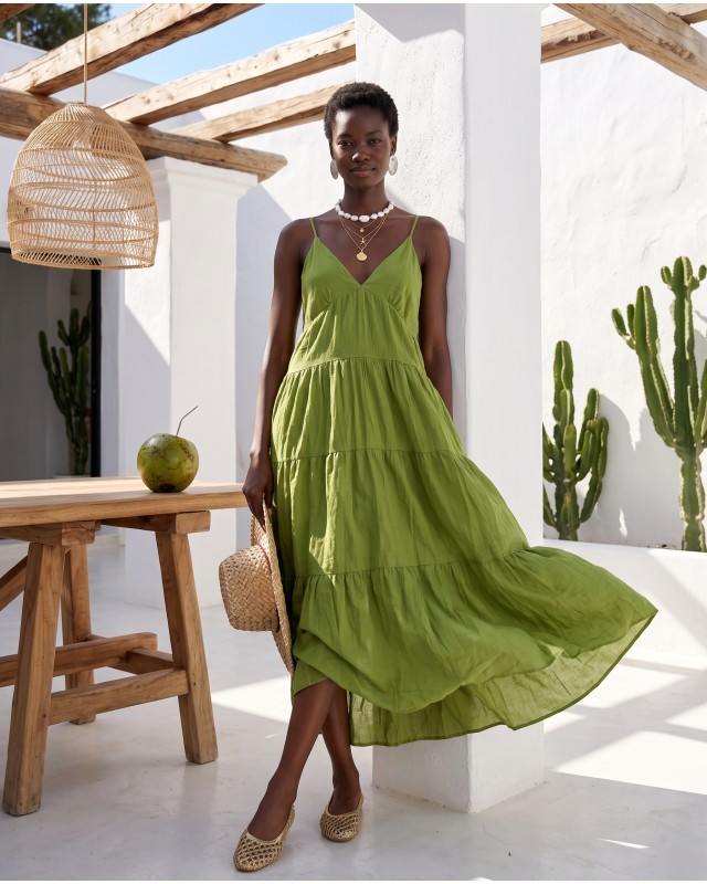 Φόρεμα maxi "Island breeze" green
