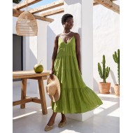 Φόρεμα maxi "Island breeze" green