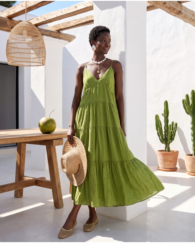 Φόρεμα maxi "Island breeze" green