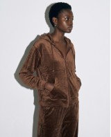 Σετ «Velvet Aura» με Zip Hoodie & Φόρμα – Brown