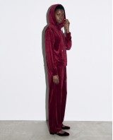 Σετ «Velvet Aura» με Zip Hoodie & Φόρμα – Berry