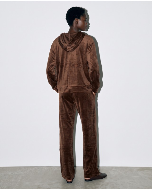 Σετ «Velvet Aura» με Zip Hoodie & Φόρμα – Brown