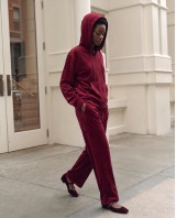 Σετ «Velvet Aura» με Zip Hoodie & Φόρμα – Berry