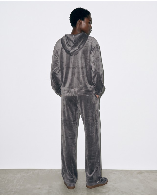 Σετ «Velvet Aura» με Zip Hoodie & Φόρμα – Grey