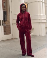 Σετ «Velvet Aura» με Zip Hoodie & Φόρμα – Berry