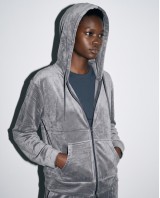 Σετ «Velvet Aura» με Zip Hoodie & Φόρμα – Grey