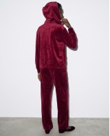 Σετ «Velvet Aura» με Zip Hoodie & Φόρμα – Berry