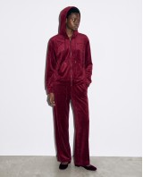 Σετ «Velvet Aura» με Zip Hoodie & Φόρμα – Berry