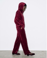 Σετ «Velvet Aura» με Zip Hoodie & Φόρμα – Berry
