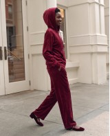 Σετ «Velvet Aura» με Zip Hoodie & Φόρμα – Berry