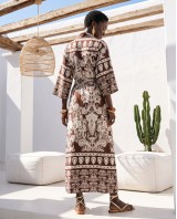 Positano Printed Shirt Dress brown