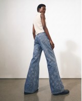 Floral Embroidered Wide Leg Jeans