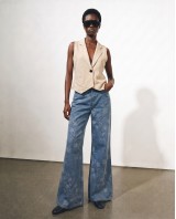 Floral Embroidered Wide Leg Jeans