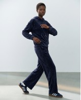 Βελουτέ Σετ Φόρμας με Hoodie και Παντελόνα navy